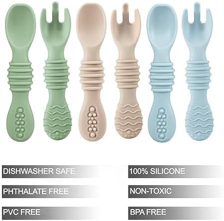 Close-up of PandaEar silicone infant spoon emphasizing the shallow bowl design and gentle soft-tip edge.