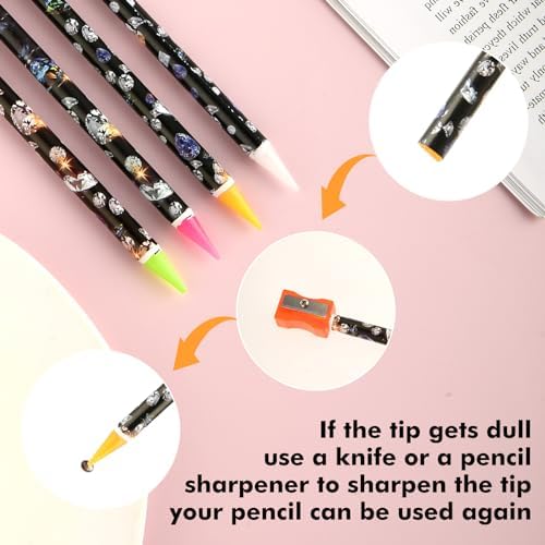 Back packaging view of the four piece rhinestone selection tool set with product specifications.
