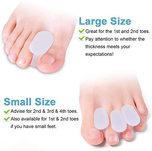 Close up of 1/2 inch thick silicone toe spacer for bunion relief