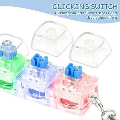 Adult stress relief fidget toys switch button held in hand demonstrating pocket size dimensions