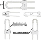 Honesecur white safety locks on kitchen cabinet handles