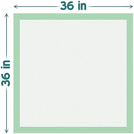 Teal Elite thirty-six by thirty-six inch extra large underpad spread flat over a clean white mattress surface