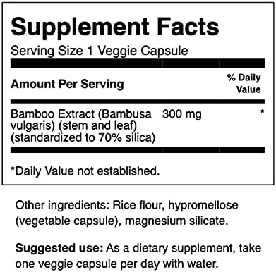 veggie capsules with bamboo silica collagen supplement to assist with bone growth support