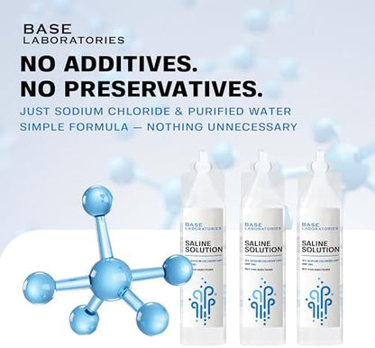 Base Laboratories saline solution for nebulizer machine packaging