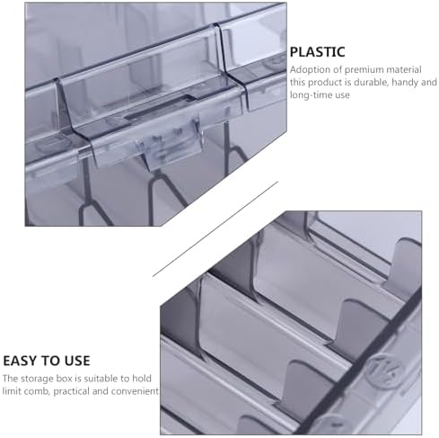 OSALADI grey hair clipper limit comb storage organizer top angle view