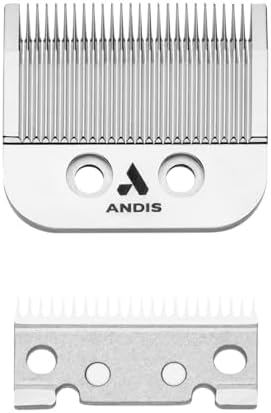 Close up of stainless carbon steel teeth on Andis Master replacement blade