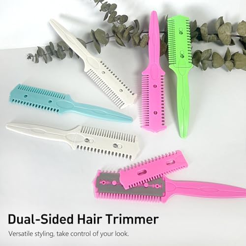 Multicolor grooming razor set including green white pink and blue variations.