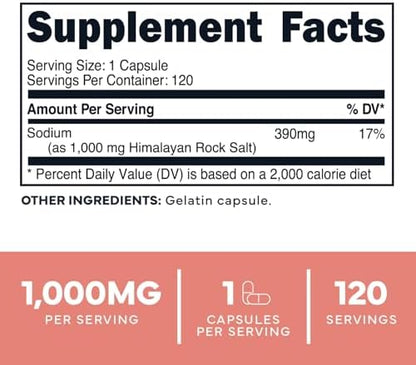 Type Zero clean unrefined pink rock salt dietary supplement for electrolyte support.