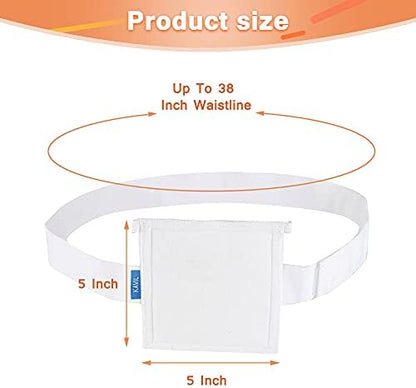 Peritoneal dialysis belt by NEPPT worn discreetly around the waist to demonstrate low profile fit.