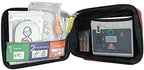 AED trainer kit components including yellow connectors and training pads