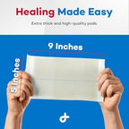 Dealmed sterile dressings package contents showing twenty individually wrapped medical pads.