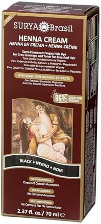 Surya Brasil plant based hair color benefits display