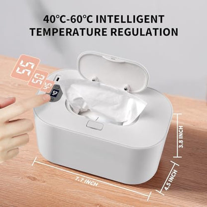 Hebafri baby wipe warmer showing digital temperature display