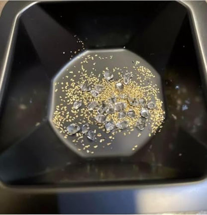 Close up of natural gold flakes in Zurjy paydirt bag