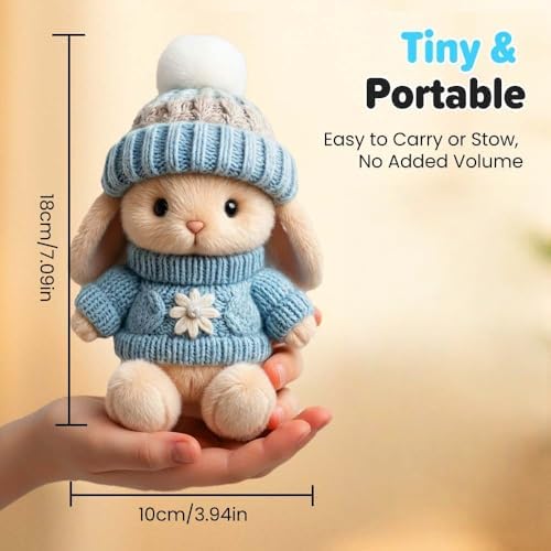 Hulezt imported pink bunny hug pocket companion close up view