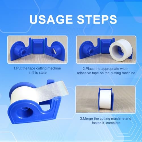One handed operation of the Rose Romee microporous medical tape dispenser for quick first aid application