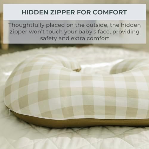 Safe hidden zipper detail on Pobibaby nursing pillow cover