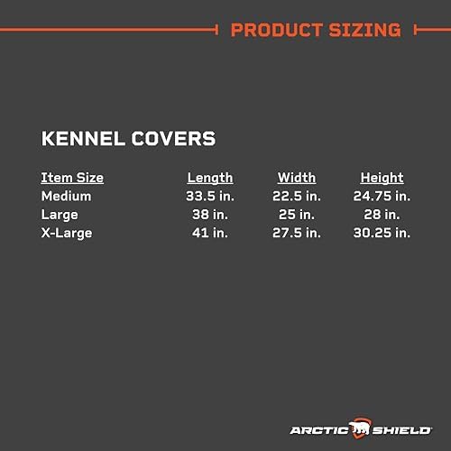 ArcticShield extra large dog crate cover packaged layout demonstrating the durable 500D polyester material structure.