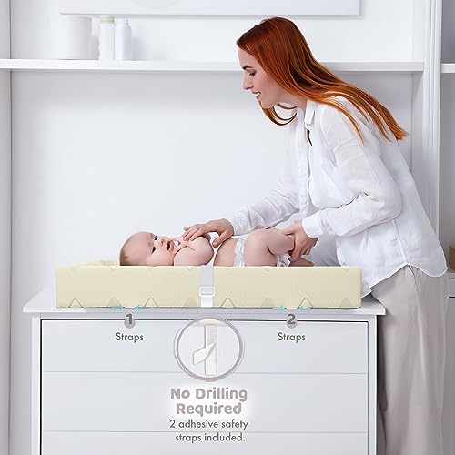 Side view of Sleepah three-sided changing pad