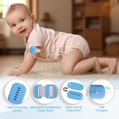 Bedwetting alarm kit including arm strap and sensor cable for kids.