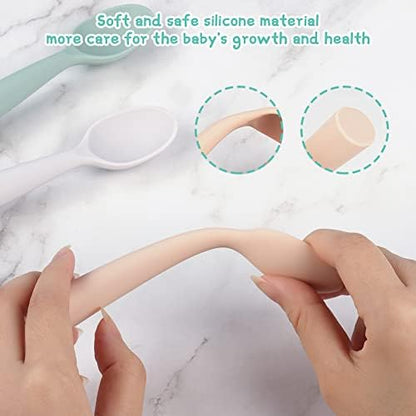 BPA free durable baby spoons in soft eye vision development colors