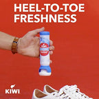 Powder fresh scent shoe spray showing dual aerosol nozzle technology