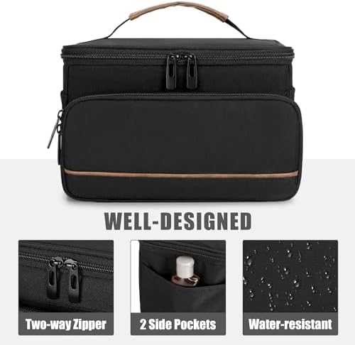 CURMIO hair cutting tool organizer highlighting the reinforced padded top handle for travel
