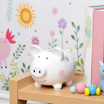 Packaging box of the imported Kate and Milo ceramic keepsake savings bank for toddlers.
