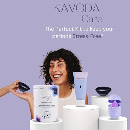 Flexible KAVODA menstrual disc being folded for easy insertion.