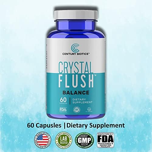 Close up of 60 capsules container for Crystal Flush foot repair treatment.