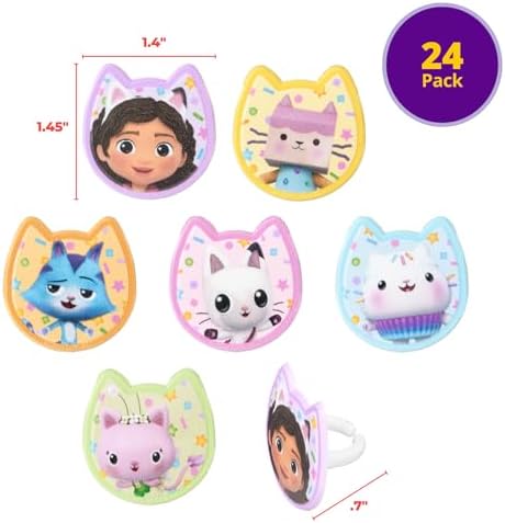 Detailed view of official DecoPac Gabby's Dollhouse ring design