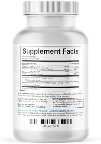 Close up of Vision Protection AREDS 2 mini softgels