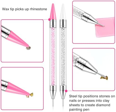 Close up of Vanalia dual-ended dotting pens for diamond art