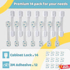 Authentic USA imported baby proofing kit pieces spread out on a table