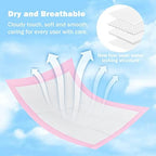 Reflyaway protective pee pads shown in use for travel and on-the-go care