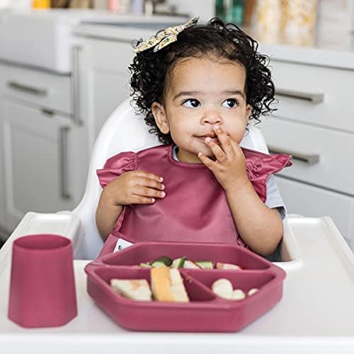 Tiny Twinkle toddler bib pack showing Boho and Burgundy color variants