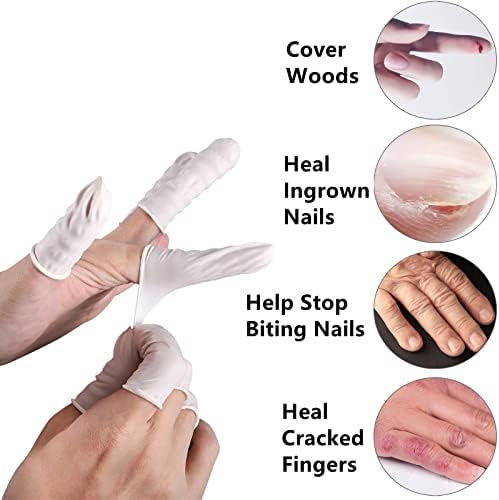 Powder free latex finger protectors displayed for electronics repair use
