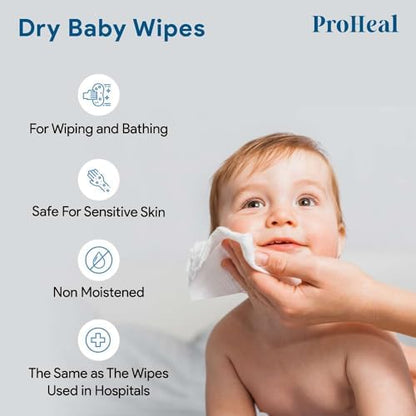 Travel size disposable dry facial cloths next to a travel makeup bag