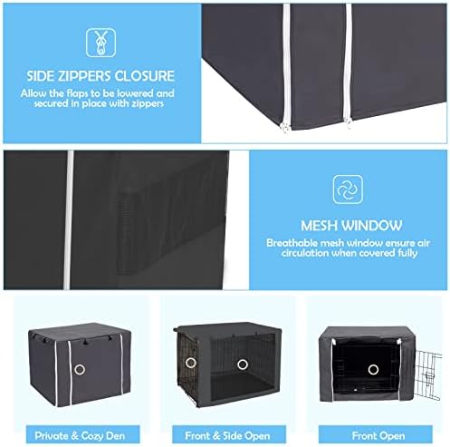 Morezi tear resistant nylon dog crate cover protecting a pet inside a room