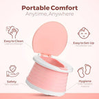 Pink travel potty for toddlers including disposable bags