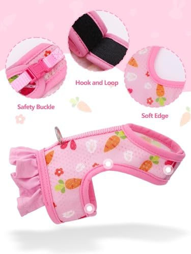 Cyhaen pink nylon small animal walking lead with durable metal clip
