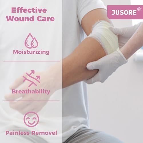 JUSORE non stick medical gauze pad five inches by nine inches opened sterile pack