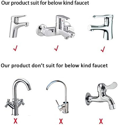 Child using leaf design faucet extender for easy hand washing