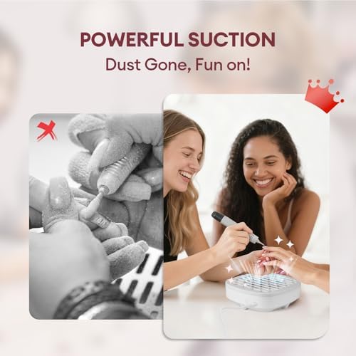 Top down view of professional nail art dust suction machine.