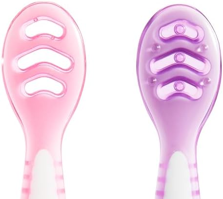 Premium food-grade silicone Munchkin baby utensils designed for dipping purees and solids.
