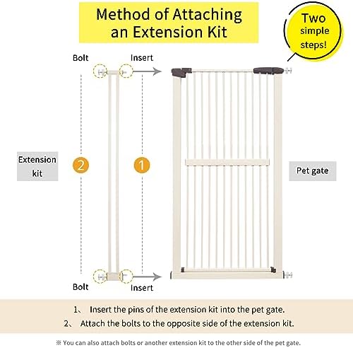 Lumizone sixty one inch high pet gate expansion metal frame close up view