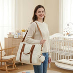 Gobabymart diaper bag tote showing insulated bottle pockets