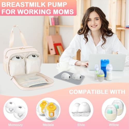 Piioser breastmilk cooler bag attached to a baby stroller