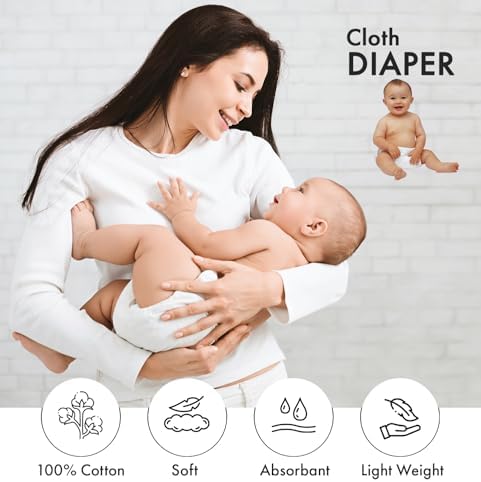 Ruvanti reusable cotton diapers unfolded showing texture