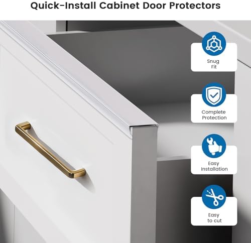 Kitchen cabinet door protected by Magicheap edge guard